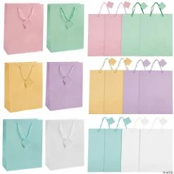 Promo ๐ฅ 10" x 13" Large Pastel Paper Gift Bags - 12 Pc. โจ