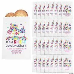 Cheapest 🔔 Personalized 🍬 Candy World Paper Treat Bags - 50 Pc. 👏
