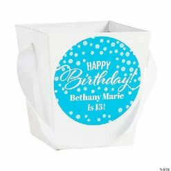 Buy 😀 Personalized White Happy 🎂 Birthday Buckets - 12 Pc. 😉