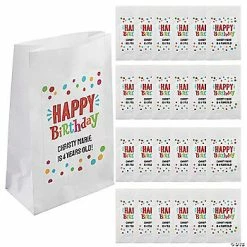 Top 10 ⌛ 3 1/2" x 6 1/2" Personalized Mini Happy 🎂 Birthday Treat Bags - 24 Pc. 🧨