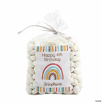 Wholesale β 5 1/2" x 11" Personalized Boho Rainbow Cellophane Bags - 50 Pc. π