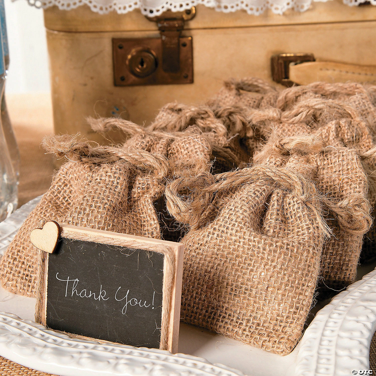 Best Pirce ⭐ 4" x 4" Mini Burlap Drawstring Treat Bags - 12 Pc. 🤩 - Image 3