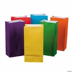 Buy 🥰 5 " x 10' Bright Color Paper Goody Bags - 12 Pc. 😍