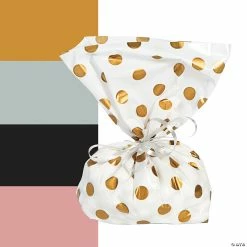 Best Pirce π€© 5" x 2 1/2" x 11" Medium Polka Dot Cellophane Treat Bags - 12 Pc. π