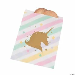 Buy 😍 6 1/2" x 8 3/4" Small Sparkle Unicorn Paper Treat Bags - 10 Pc. ✔️