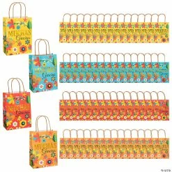 Promo ๐ 6 1/2" x 9" Bulk Medium Fiesta Muchas Gracias Gift Bags - 60 Pc. ๐ฏ