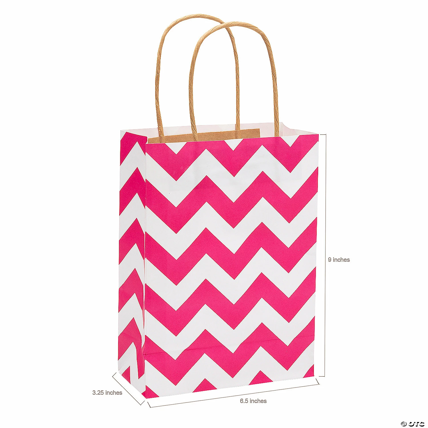 Coupon π 6 1/2" x 9" Medium Chevron Kraft Paper Gift Bags - 12 Pc. π - Image 2