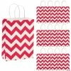 Coupon 🧨 6 1/2" x 9" Medium Chevron Kraft Paper Gift Bags - 12 Pc. 🌟