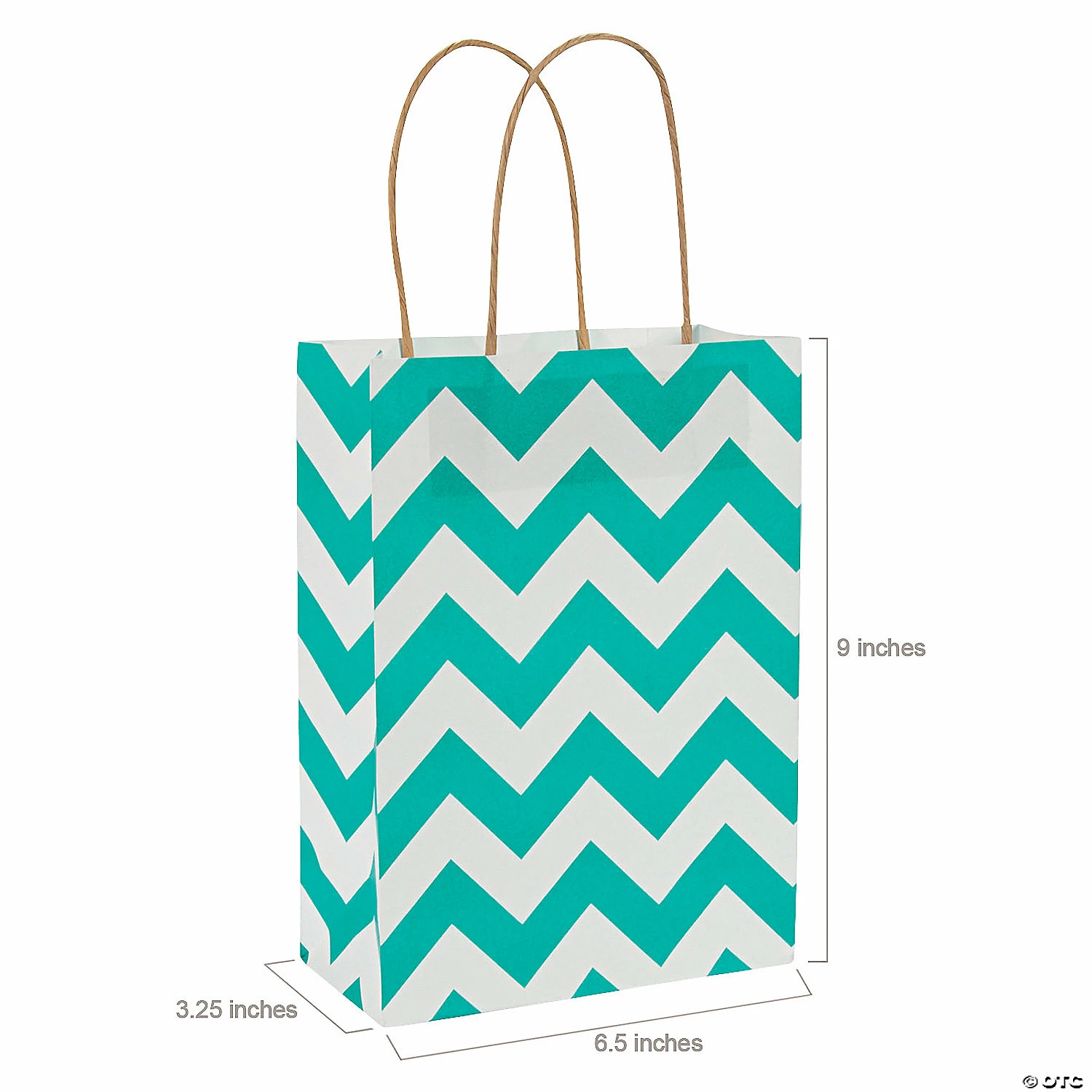 Coupon π 6 1/2" x 9" Medium Chevron Kraft Paper Gift Bags - 12 Pc. π - Image 2