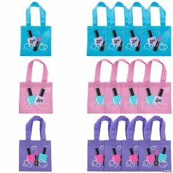 Budget ⌛ 6" x 6" Mini Spa Party Nonwoven Tote Bags - 12 Pc. 🛒