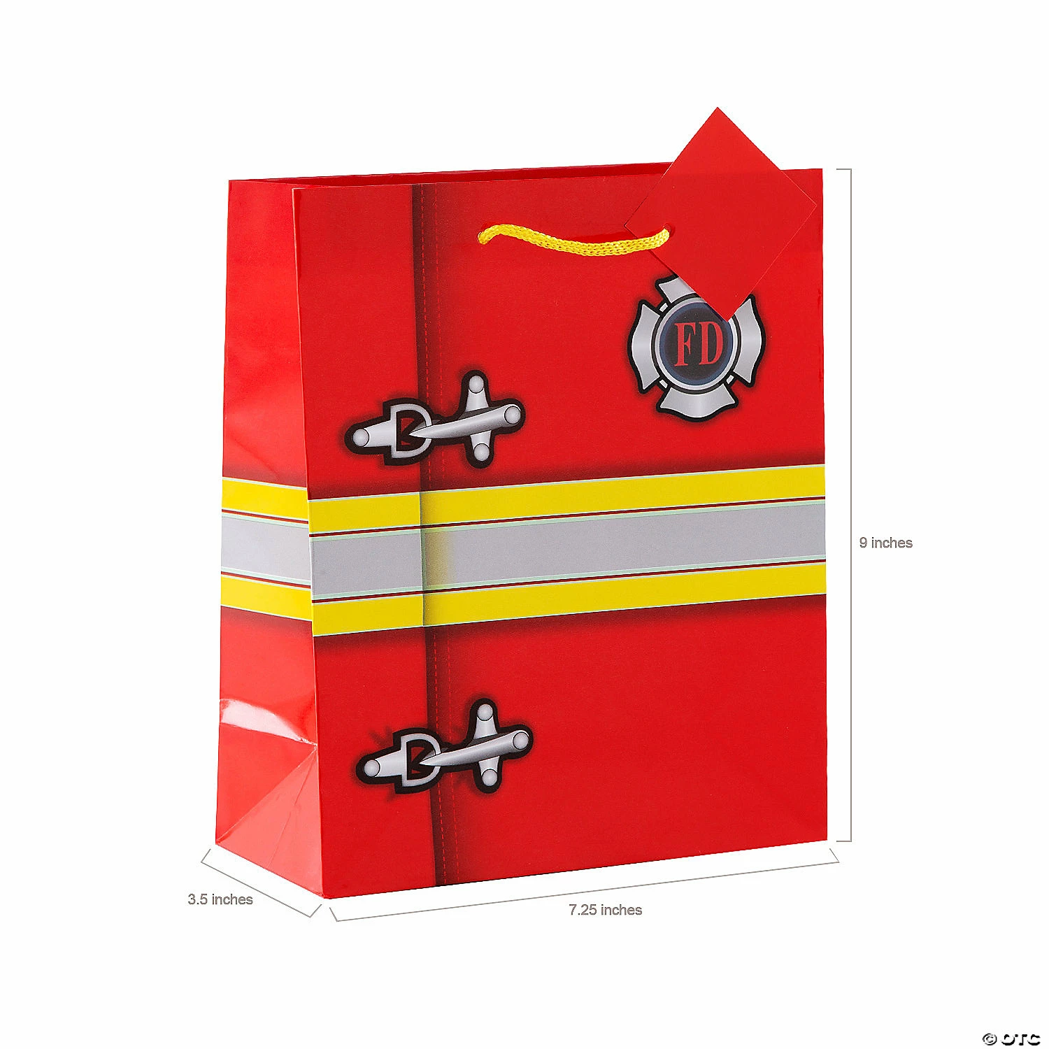 Cheapest π 7 1/4" x 9" Medium Firefighter Party Paper Gift Bags with Tags - 12 Pc. β - Image 2