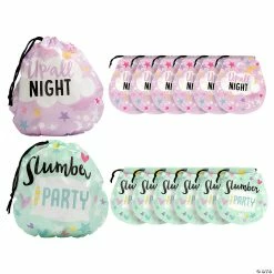 Coupon 💯 7 3/4" x 8 1/2" Slumber Party Favor Plastic Drawstring Bags - 12 Pc. 👏