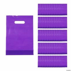 Deals 😀 Solid Color Plastic Goody Bags - 50 Pc. ⌛