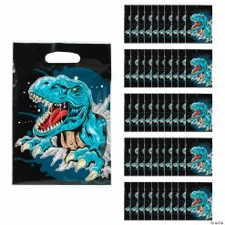 Best deal ✔️ 8 1/2" x 12" T-Rex Plastic Goody Bags – 50 Pc. 🛒