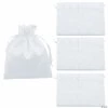 Best Sale 😉 8" x 10" Medium White Satin Drawstring Favor Bags - 12 Pc. 🧨