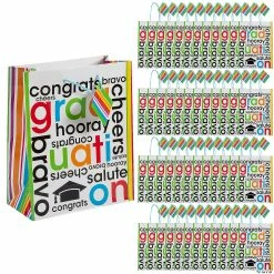 Hot Sale 🛒 9" x 7 1/2" Medium Cheers to the Grad Paper Gift Bags - 60 Pc. 🌟