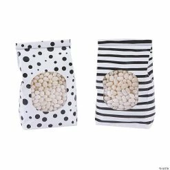 Cheap ✨ Patterned Tin Tie Treat Bags with Window - 12 Pc. 😀