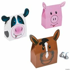 Best Pirce ❤️ Farm Animal Party Favor Boxes - 12 Pc. 💯