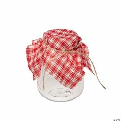 Cheap 👍 Gingham Rustic Plastic Favor Jar - 12 Pc. 🤩