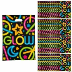 Cheapest 🧨 Large Neon Glow Party Plastic Goody Bags - 50 Pc. 😍