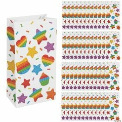 Budget ๐ฅ Lotsa Pops Treat Bags with Stickers - 48 Pc. โค๏ธ