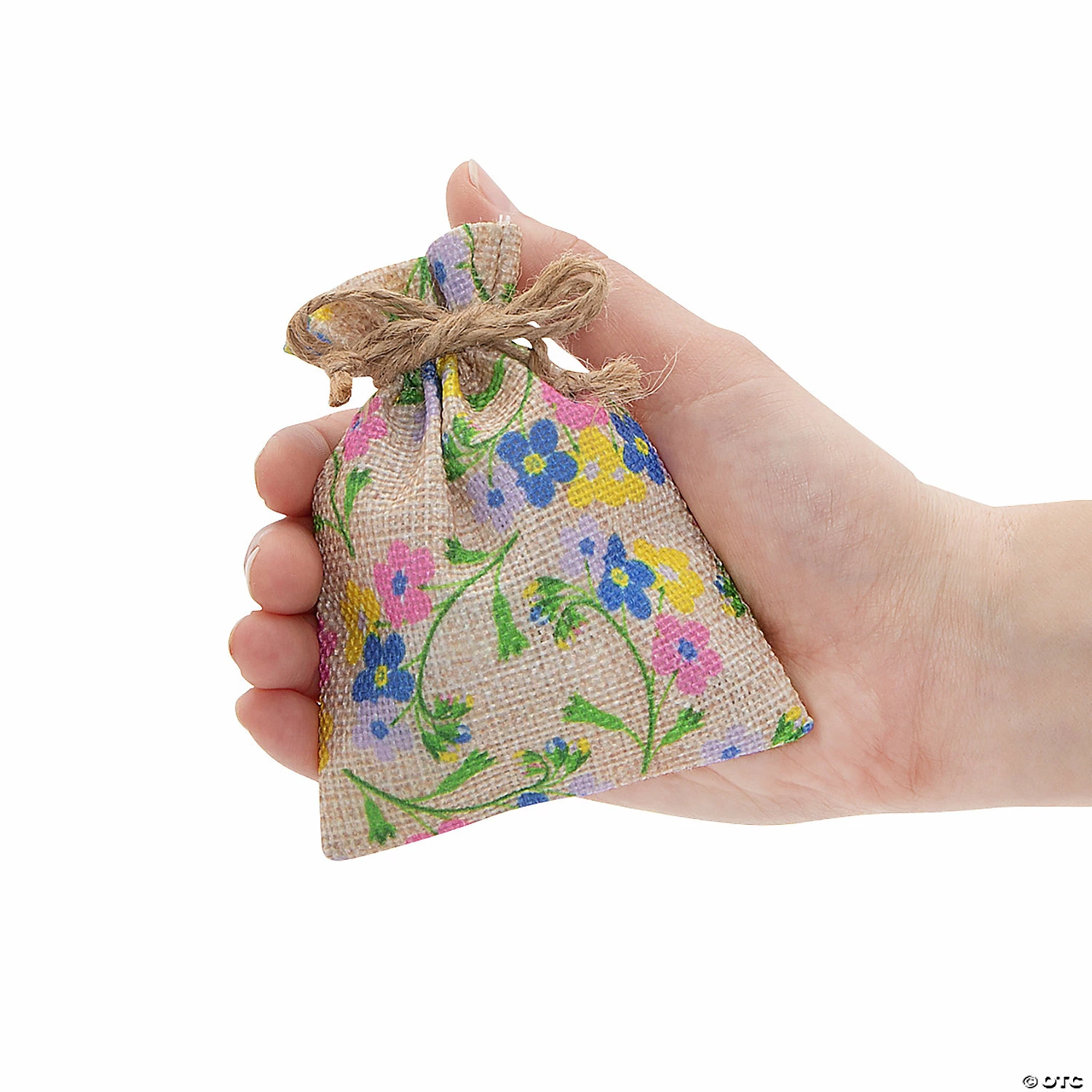 Best Pirce 𧨠Mini Floral Print Burlap Drawstring Bags β 12 Pc. π - Image 2