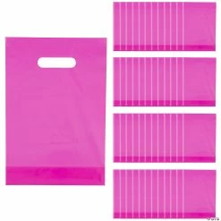 Flash Sale 🛒 Solid Color Plastic Goody Bags - 50 Pc. 🤩
