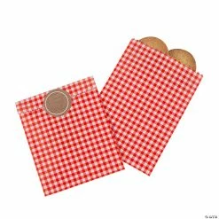Best reviews of π Red Gingham Treat Bags With Stickers - 12 Pc. π
