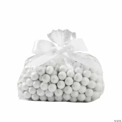 Buy 🔔 Small Clear Cellophane Bags with White Bow Kit for 50 🎉