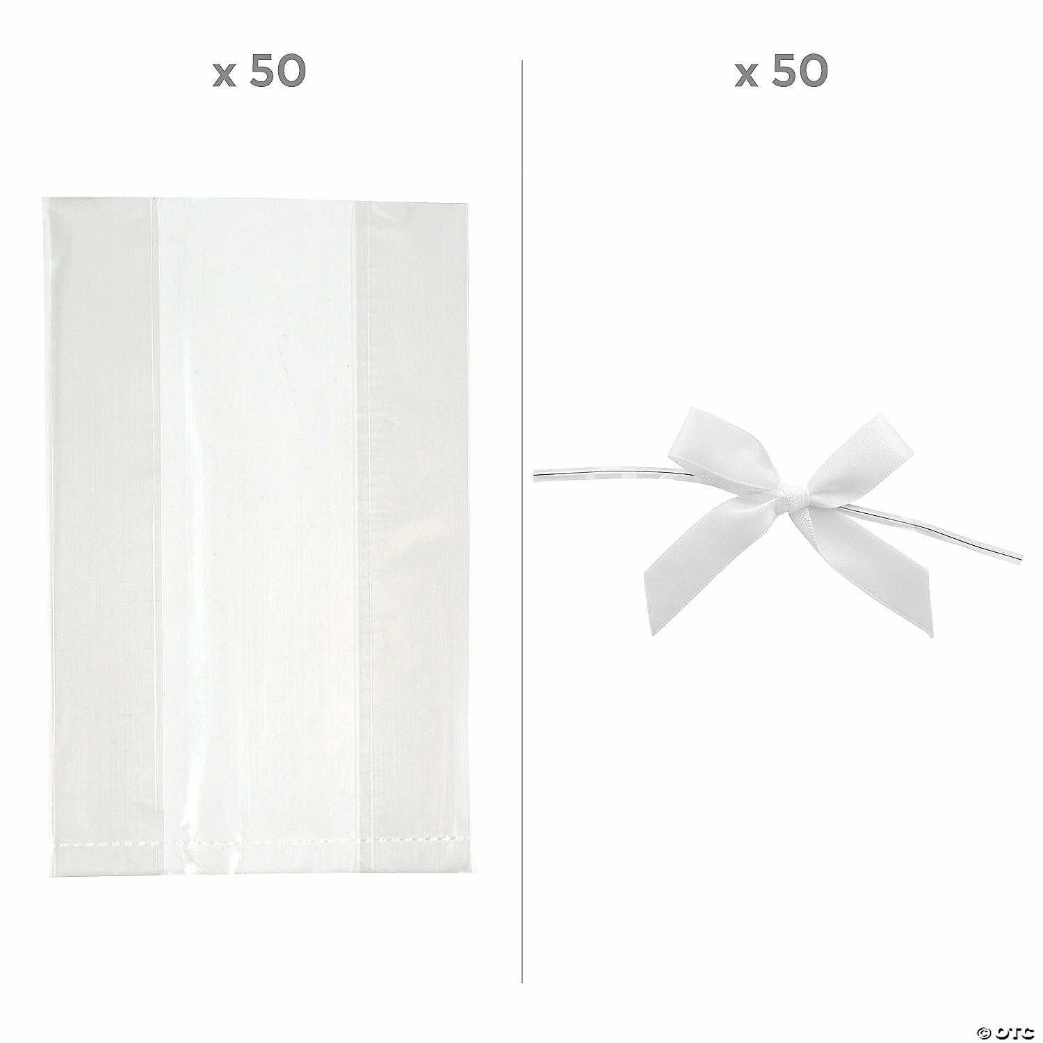 Buy ๐ Small Clear Cellophane Bags with White Bow Kit for 50 ๐ - Image 2