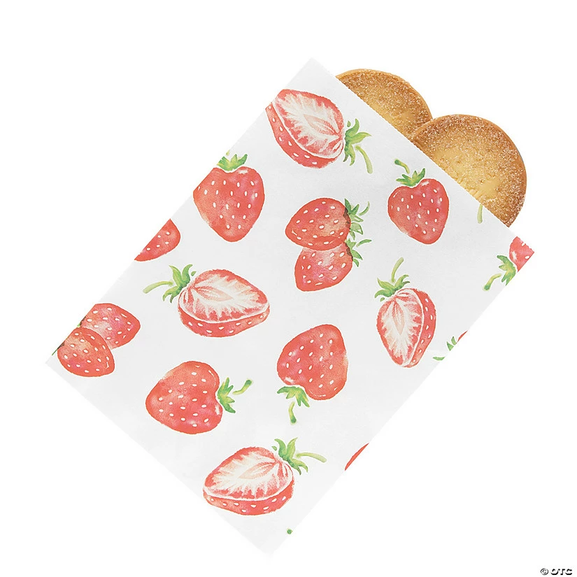Promo π Strawberry Paper Treat Bags - 50 Pc. β€οΈ
